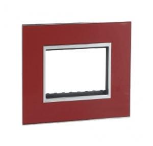 Legrand Arteor Mirror Red Cover Plate With Frame, 4 M, 5763 56